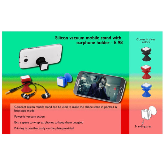 Silicon Vacuum Mobile Stand With Earphone Holder  -  E 98 MARSH Corporate gifts
