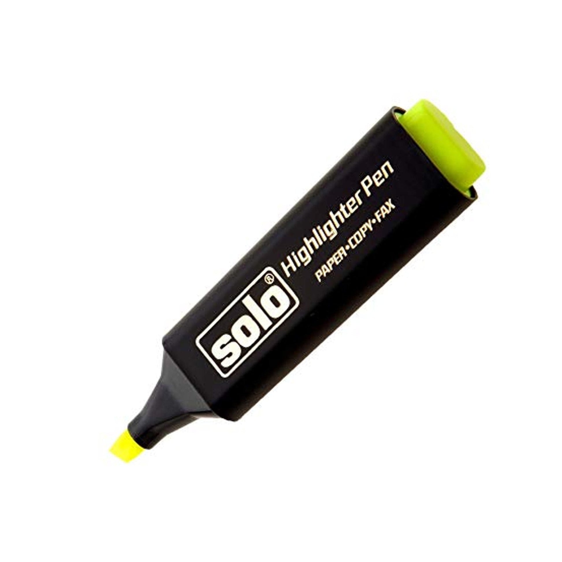 Solo Highlighter Pen Yellow (HLF01) Pack of 10 pcs MARSH Stationery
