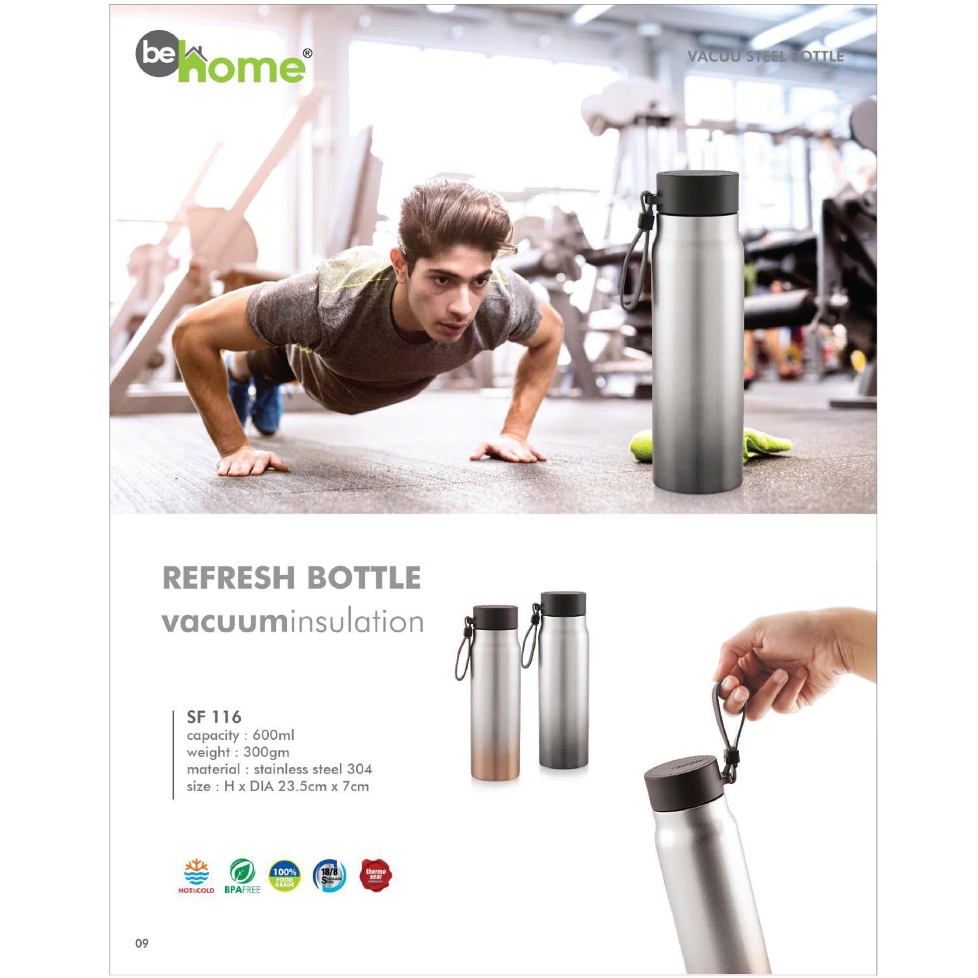 Stainless Steel Vacuum Bottle - SF 116 - 600ml MARSH Corporate gifts
