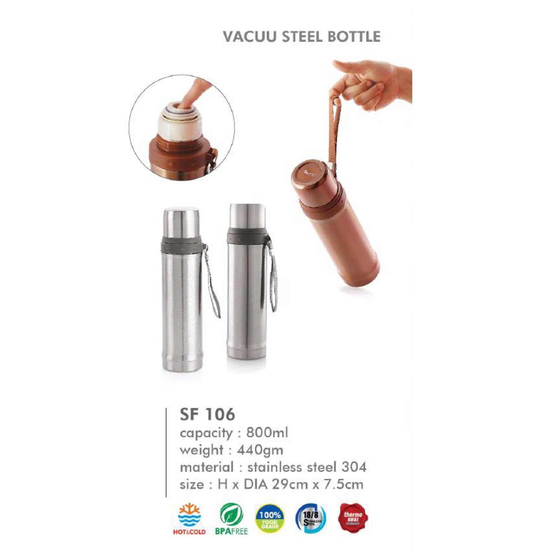 Stainless Steel Vacuum Flask - SF 106 - 800ml MARSH Corporate gifts