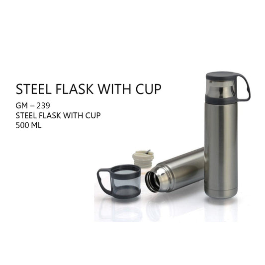 Steel Flask with Cup - 500ml - GM-239 MARSH Corporate gifts
