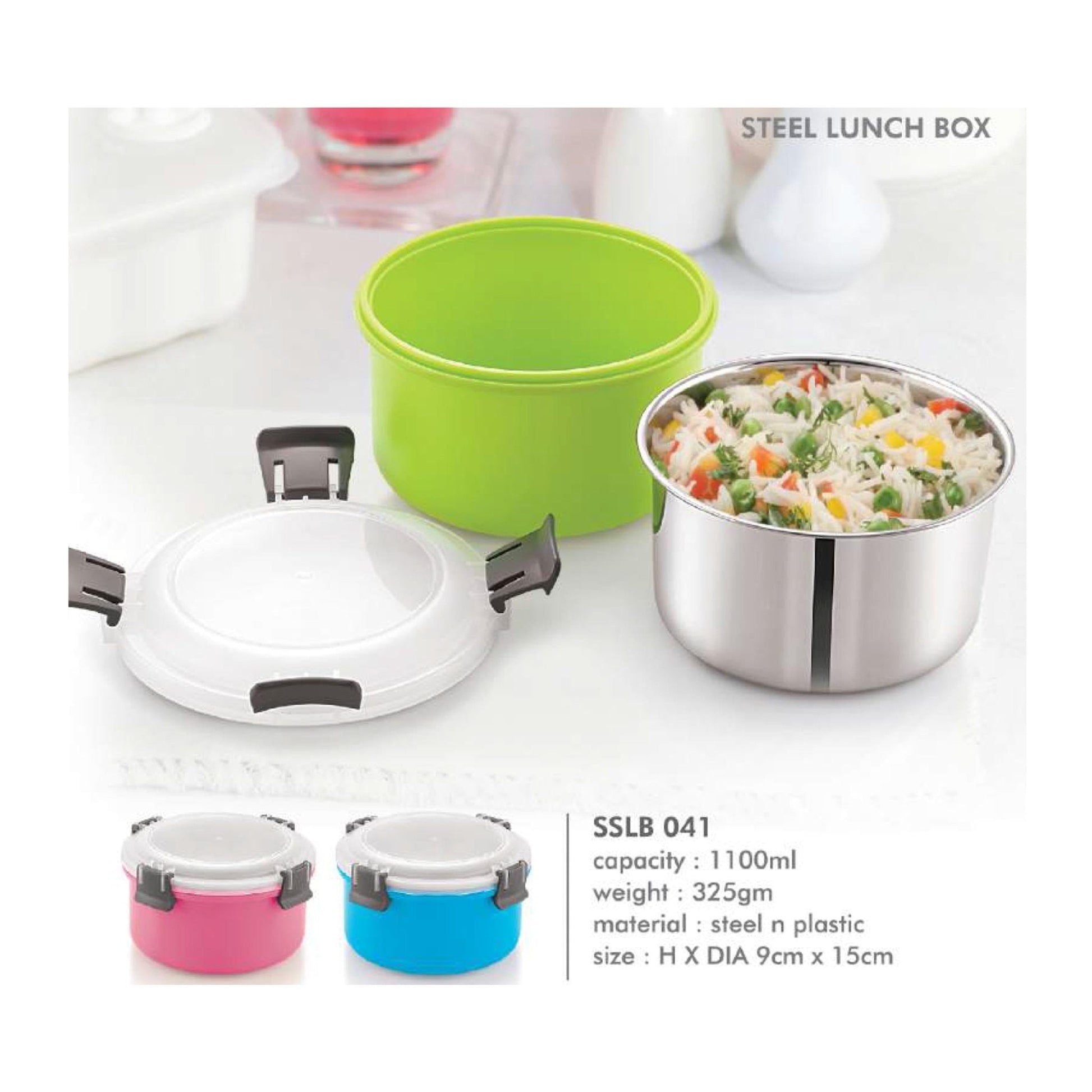 Steel n Plastic Lunch Box SSLB 041 - 1100ml MARSH Corporate gifts