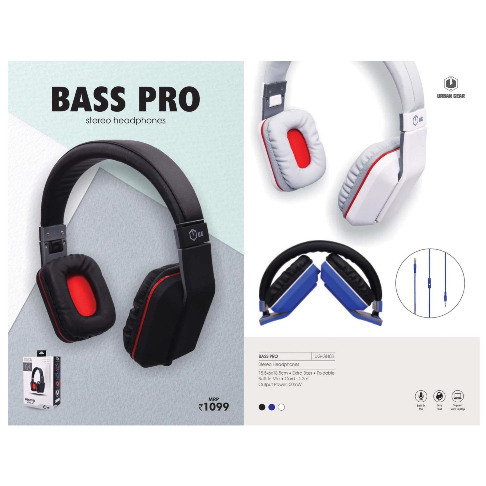 Stereo Headphone Bass Pro - UG-GH08 MARSH Corporate gifts