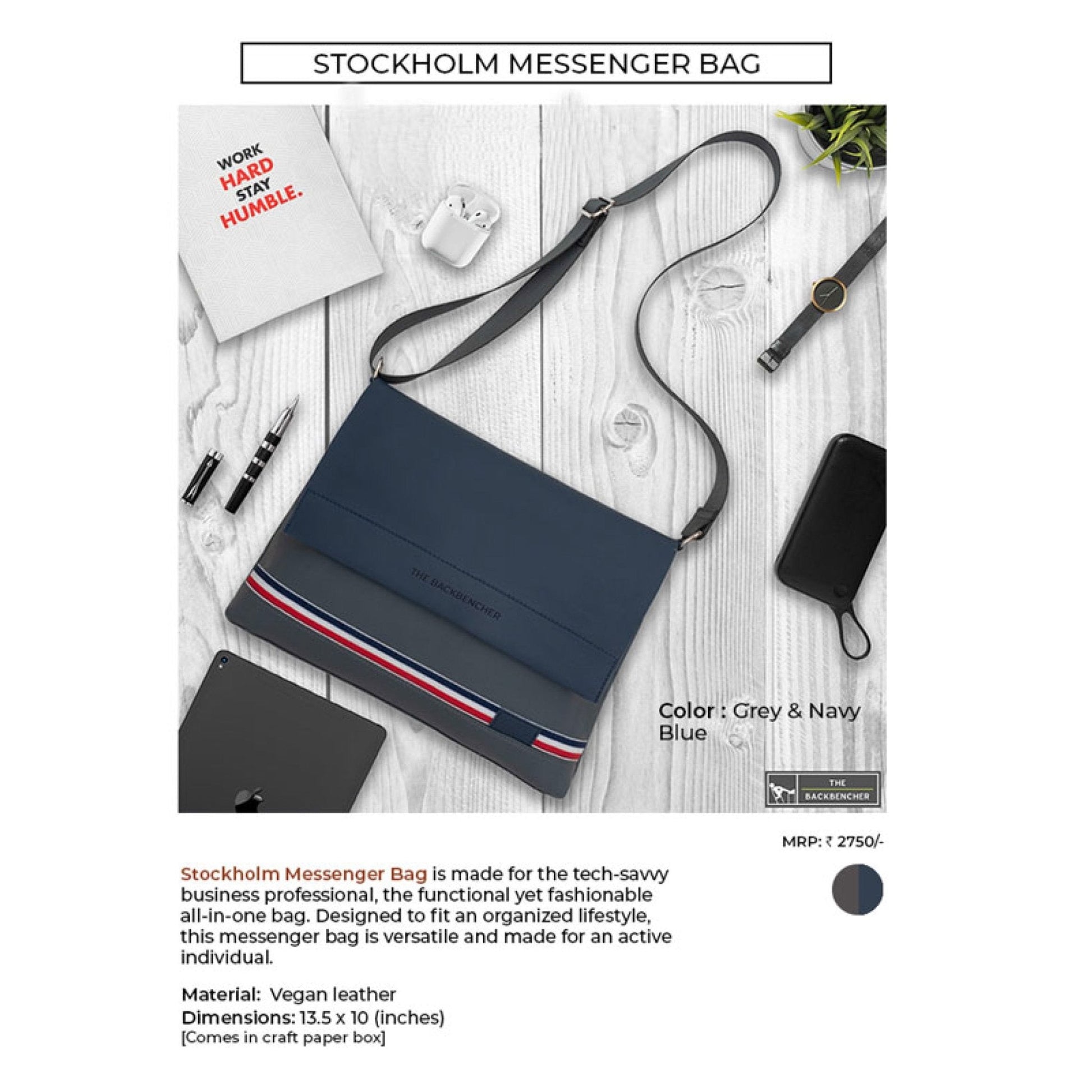 STOCKHOLM MESSENGER BAG - LEATHER BAG MARSH Corporate gifts