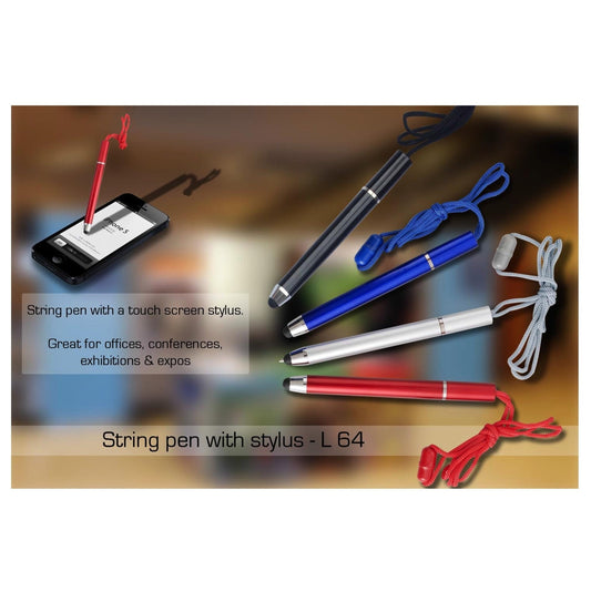 String Pen With Stylus - L 64 MARSH Corporate gifts