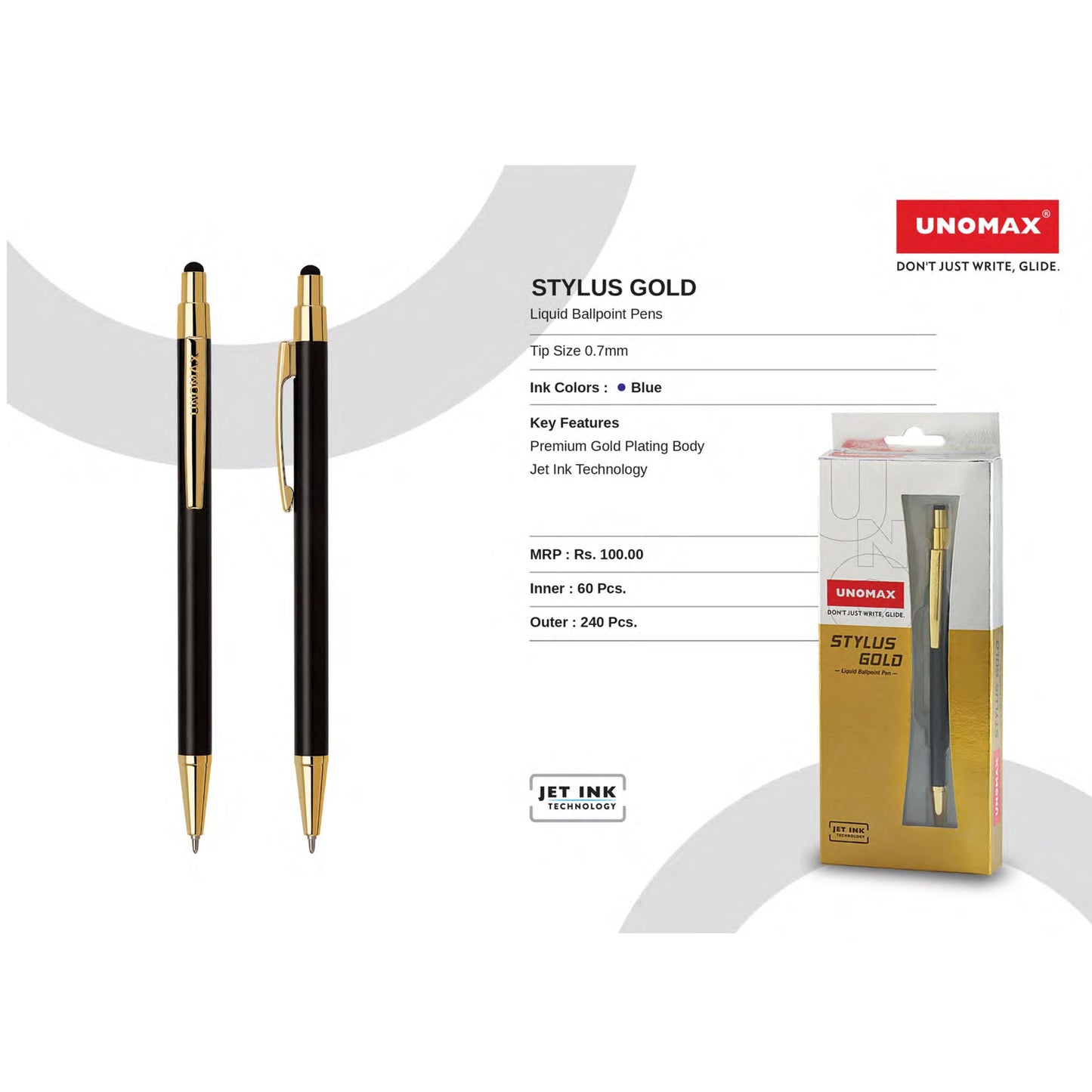 Unomax Stylus Gold Liquid Ball Pens MARSH Corporate gifts