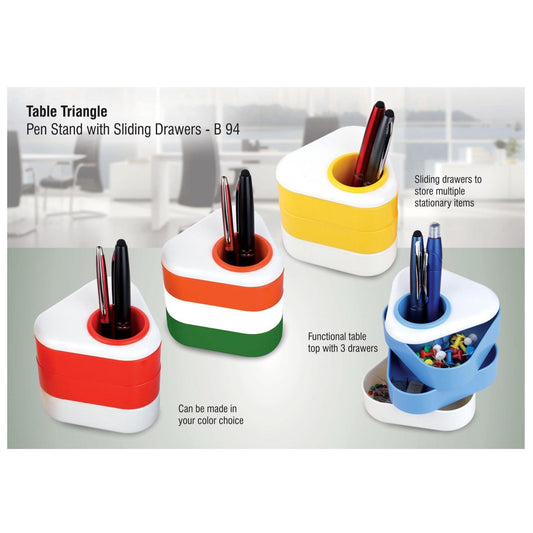 Table Triangle: Pen Stand With Sliding Drawers - B 94 MARSH Corporate gifts
