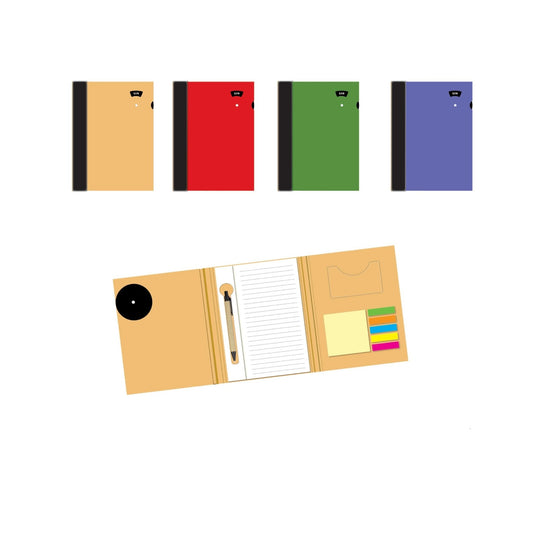 three fold sticky note pad with day calendar & pen MARSH Stationery