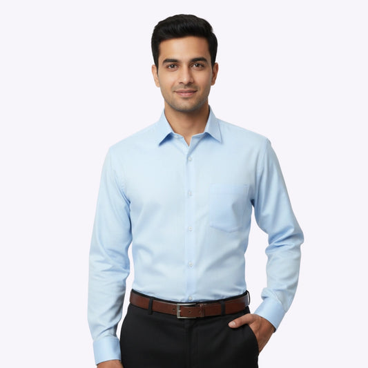 Van Heusen Blue CVC Shirt – Men