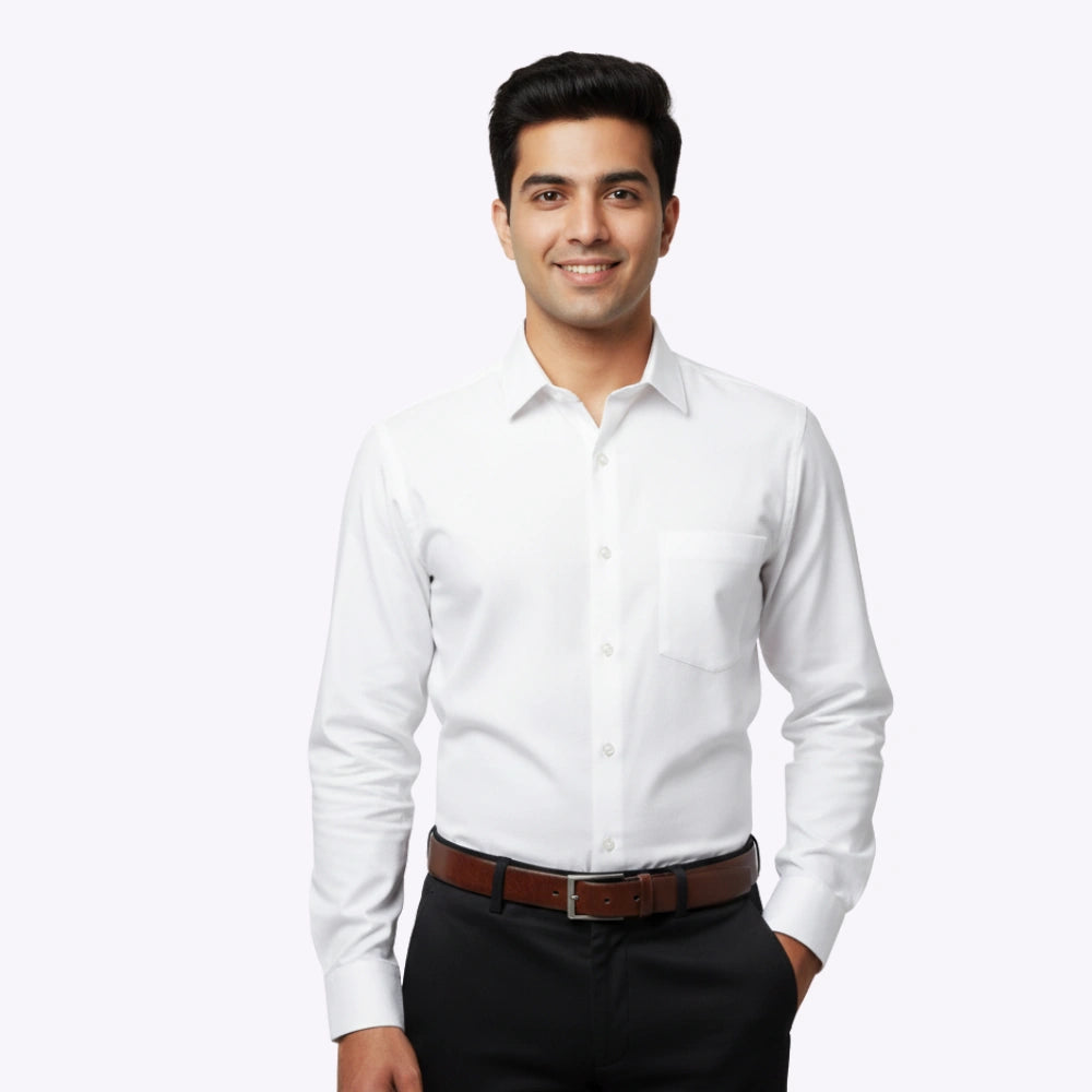 Van Heusen White CVC Shirt – Men