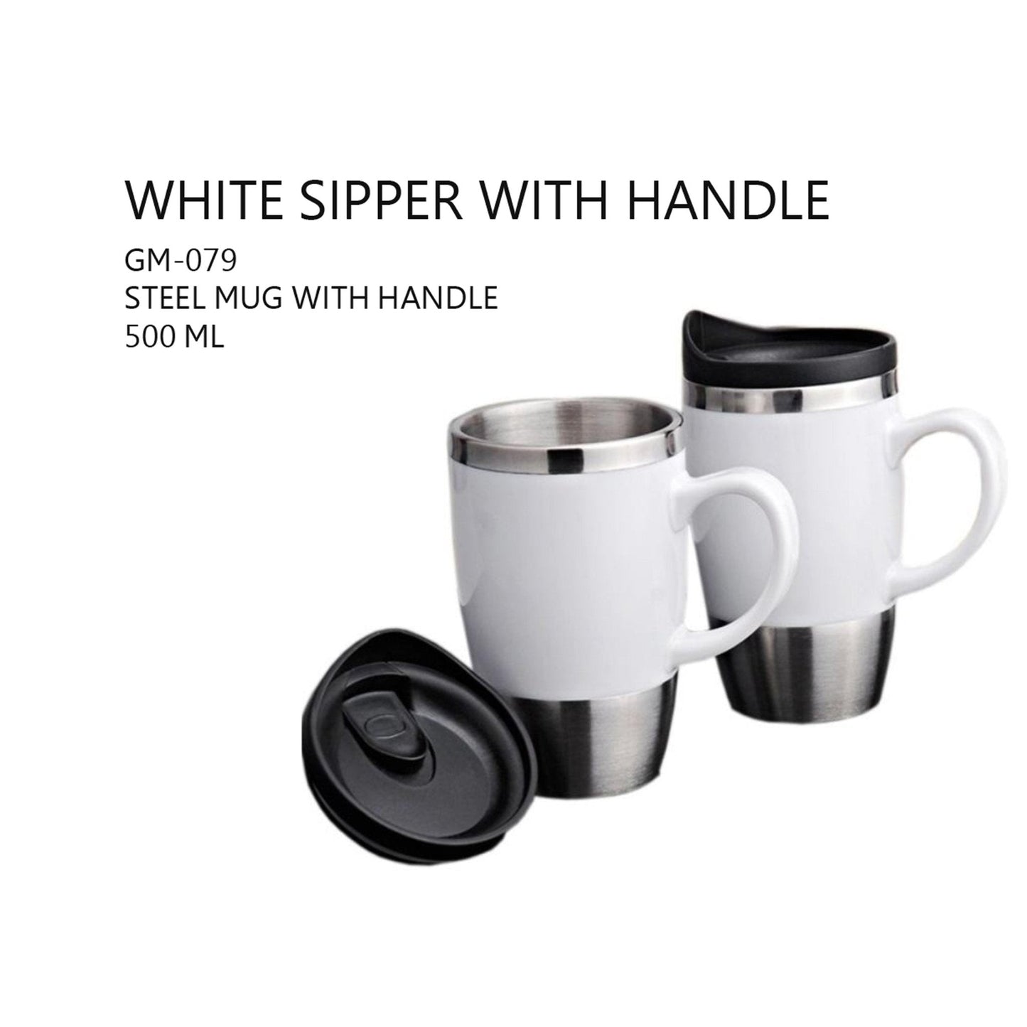 White Sipper with Handle Mug - 500ml - GM-079 MARSH Corporate gifts