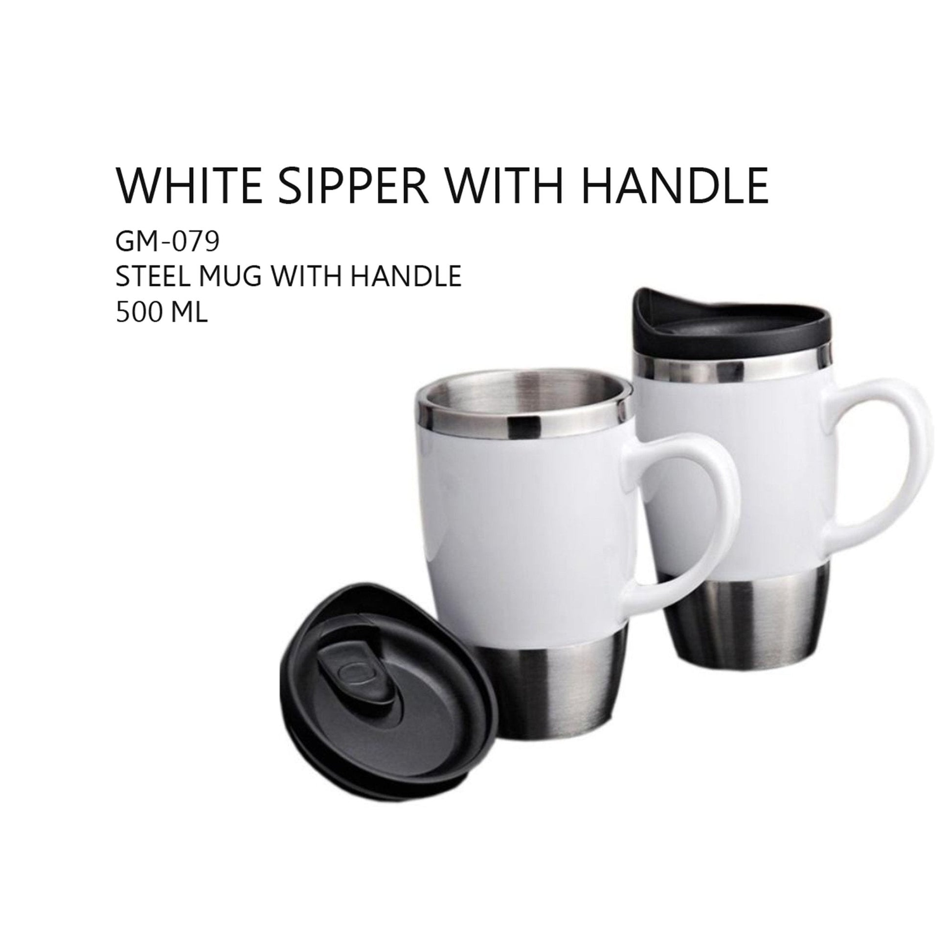 White Sipper with Handle Mug - 500ml - GM-079 MARSH Corporate gifts