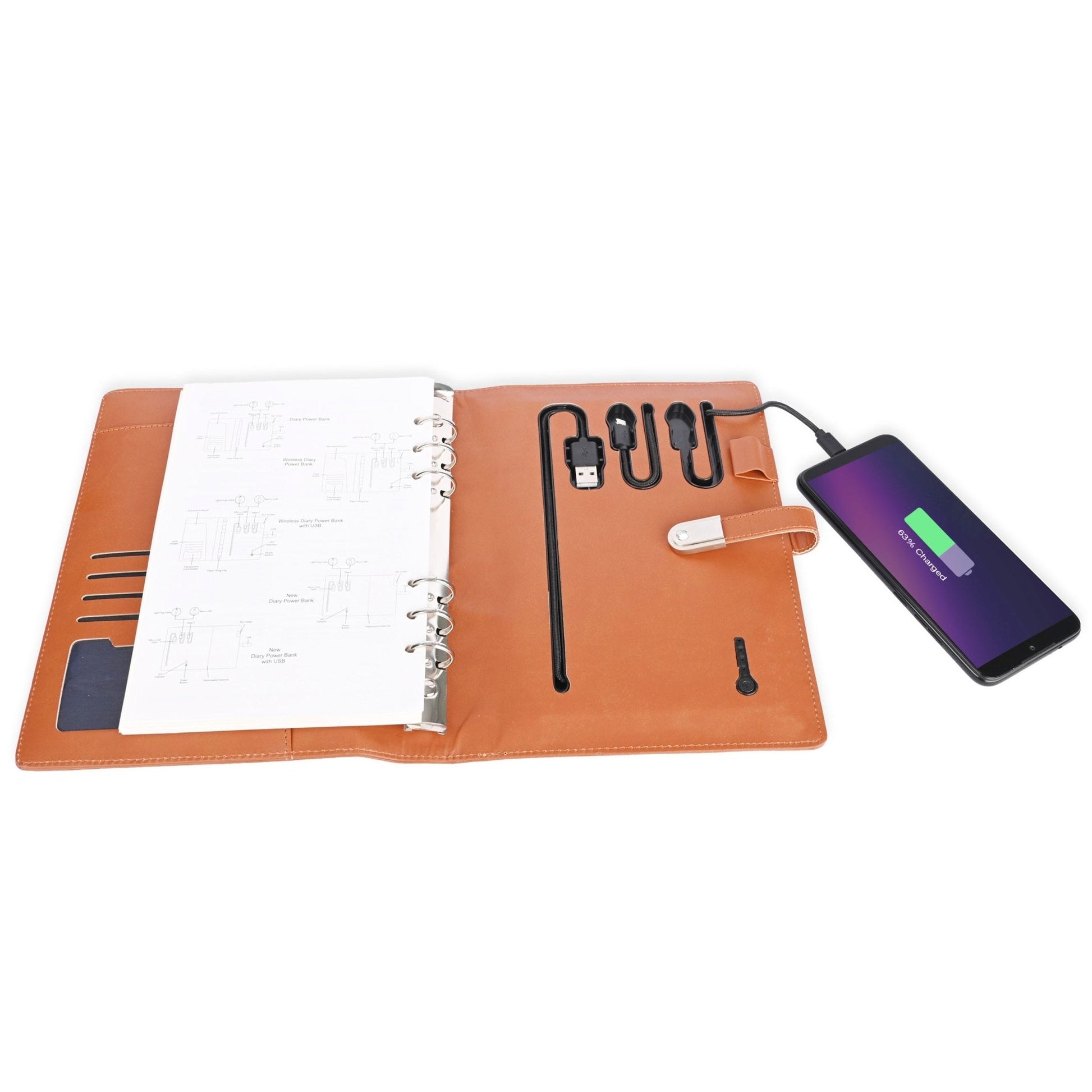 Wireless Diary Power Bank 5000 mAh 32 GB USB MARSH Corporate gifts