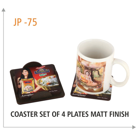 Wooden Coaster Set Of 4 Plates Matt Finish - JP 75 MARSH Corporate gifts