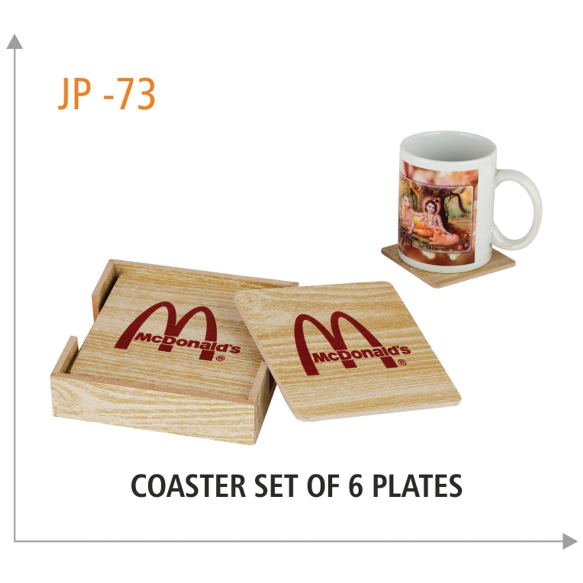 Wooden Coaster Set Of 6 Plates - JP 73 MARSH Corporate gifts