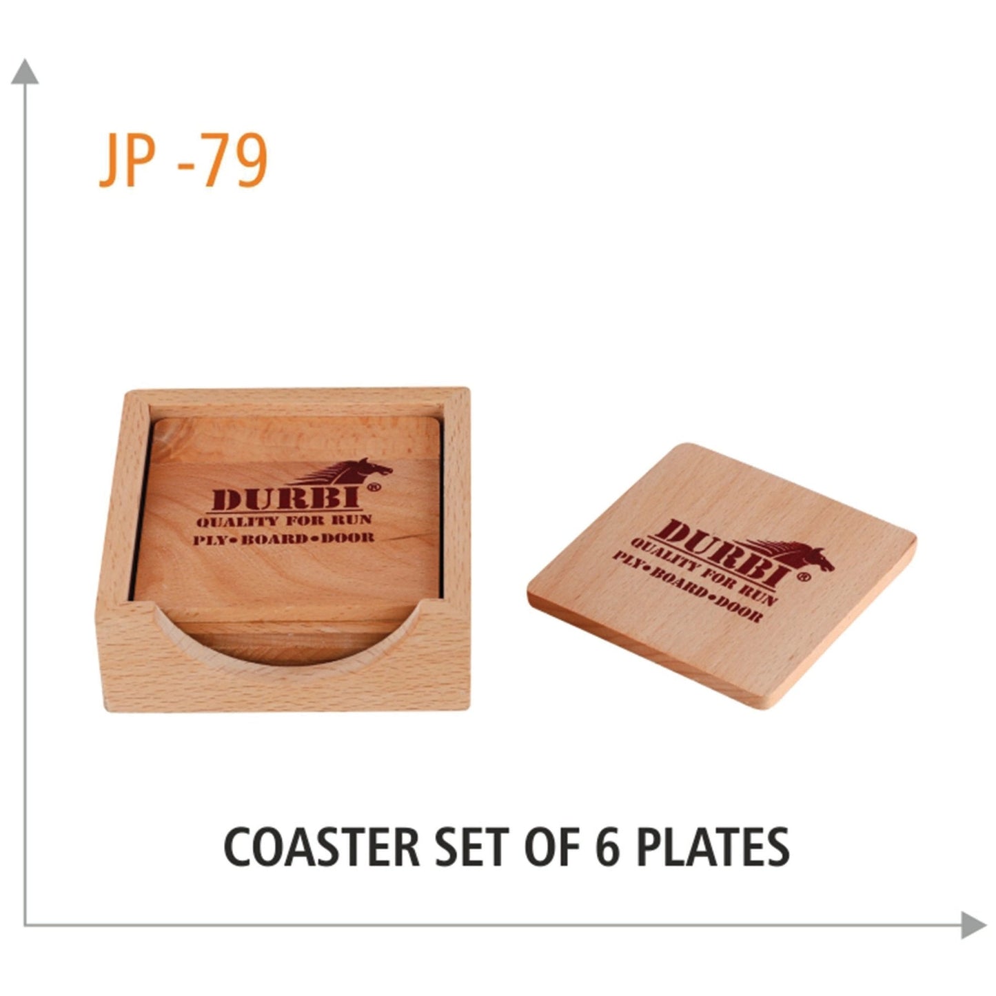 Wooden Coaster Set of 6 Plates - JP 79 MARSH Corporate gifts