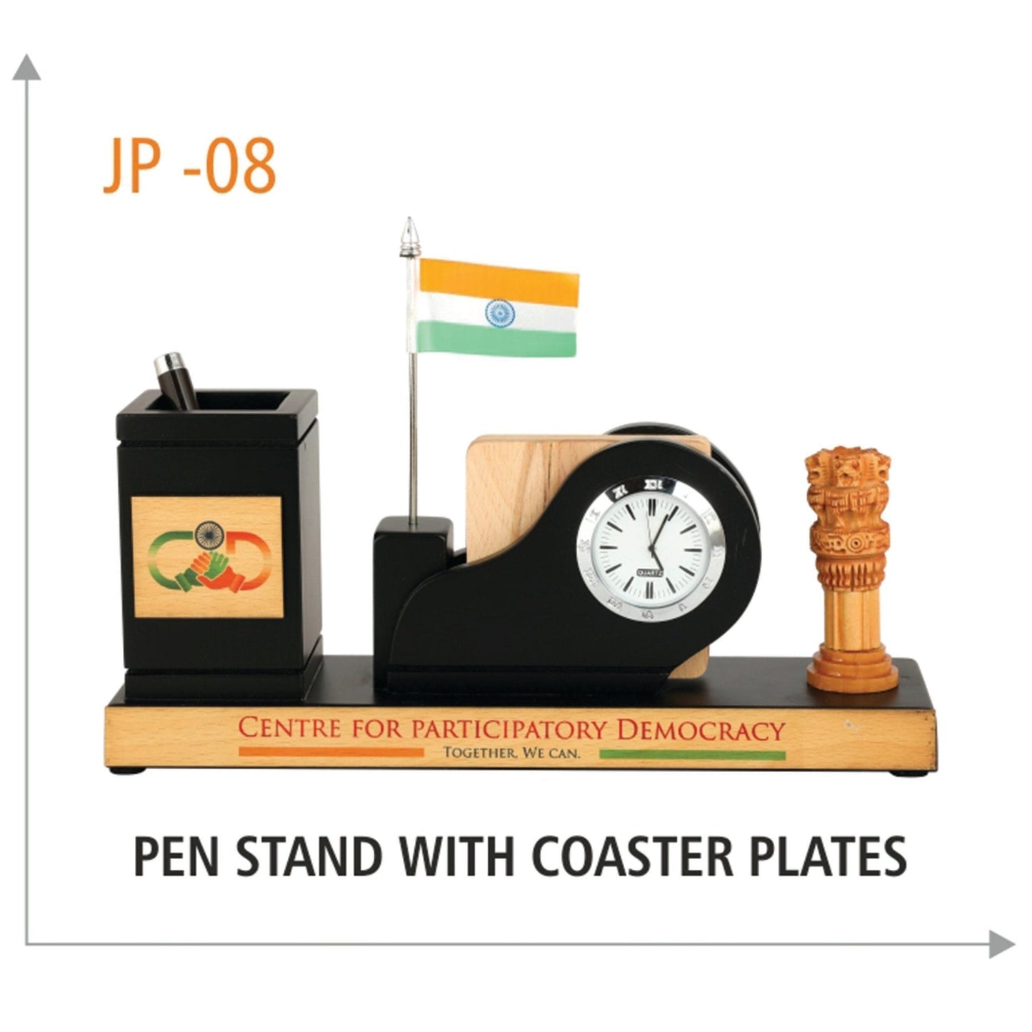 Wooden Pen Stand with Coaster Plates - JP 08 MARSH Corporate gifts