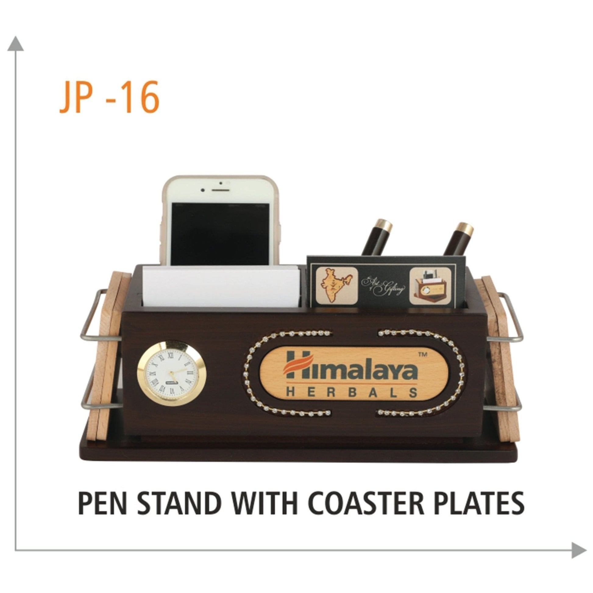 Wooden Pen Stand with Coaster Plates - JP 16 MARSH Corporate gifts