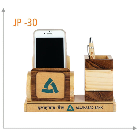 Wooden Pen Stand with Mobile Holder - JP 30 MARSH Corporate gifts