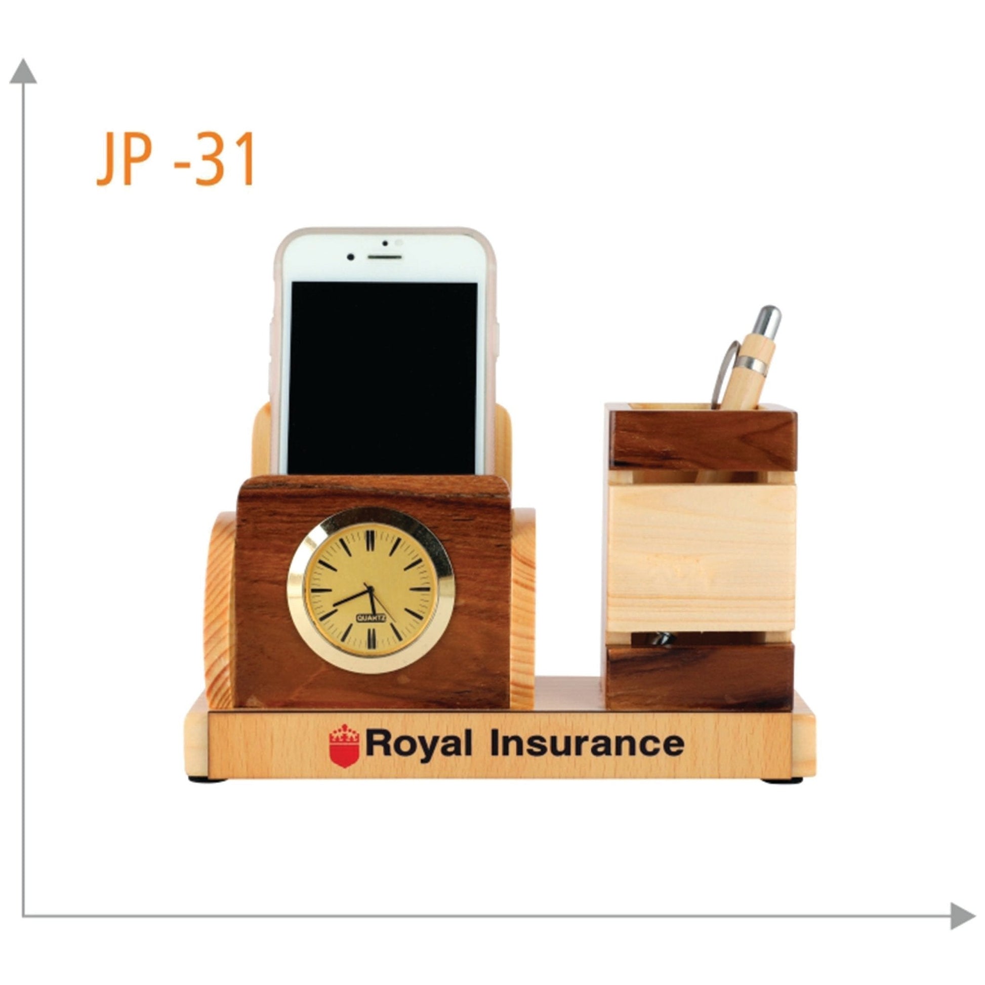 Wooden Pen Stand with Mobile Holder - JP 31 MARSH Corporate gifts