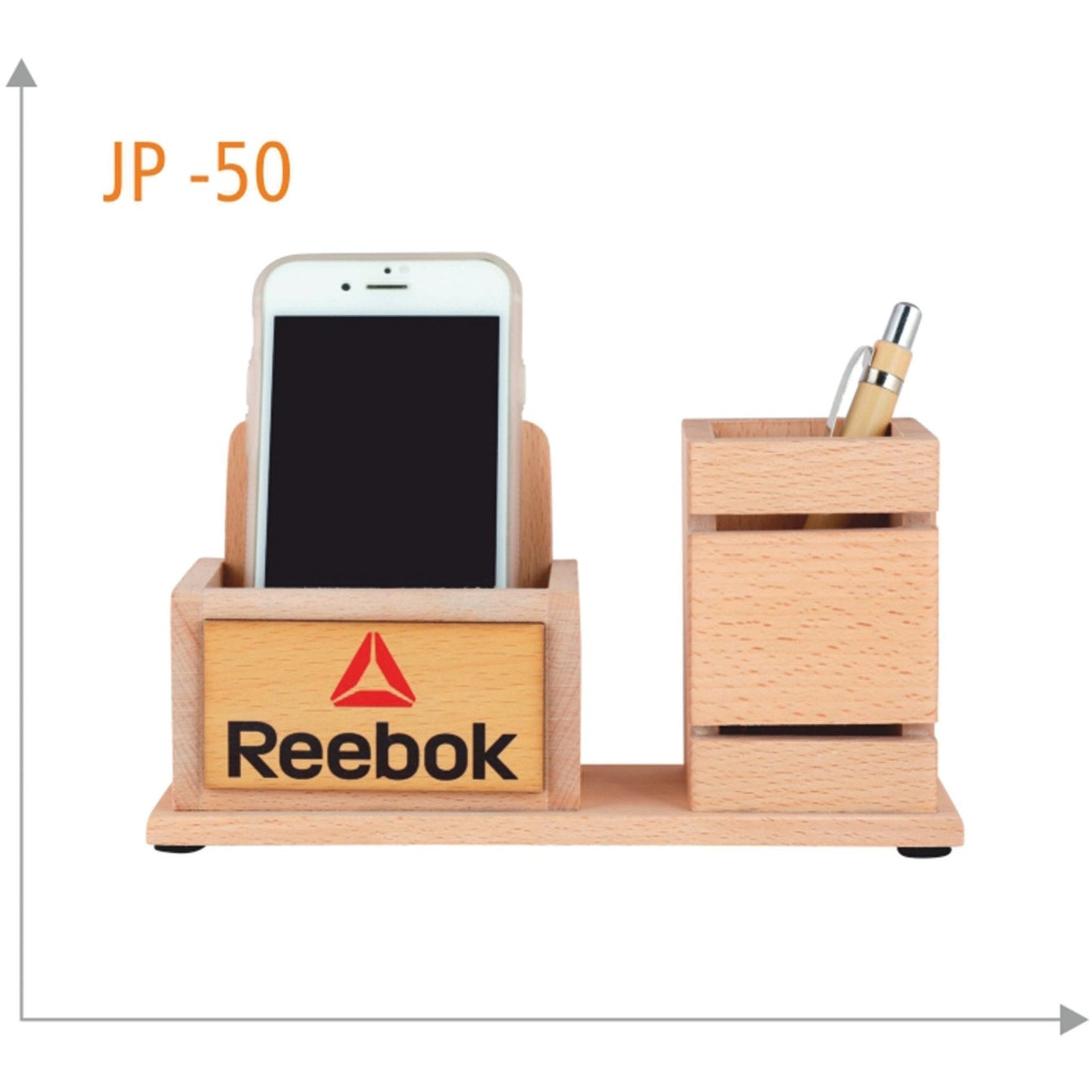 Wooden Pen Stand With Mobile Holder - JP 50 MARSH Corporate gifts