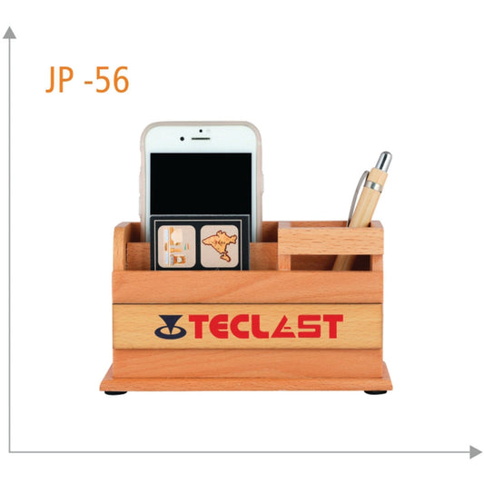 Wooden Pen Stand with Mobile Holder - JP 56 MARSH Corporate gifts