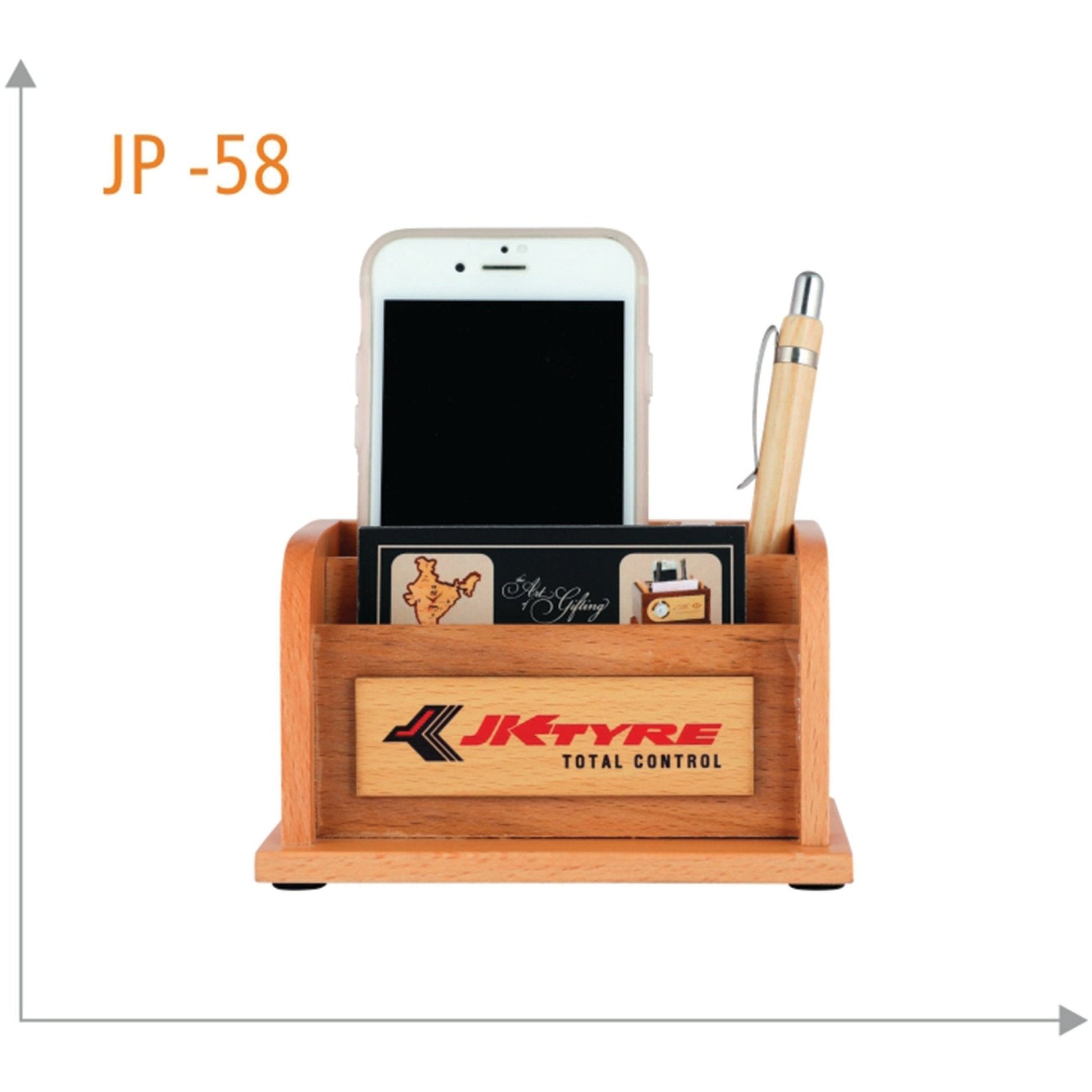 Wooden Pen Stand with Mobile Holder - JP 58 MARSH Corporate gifts