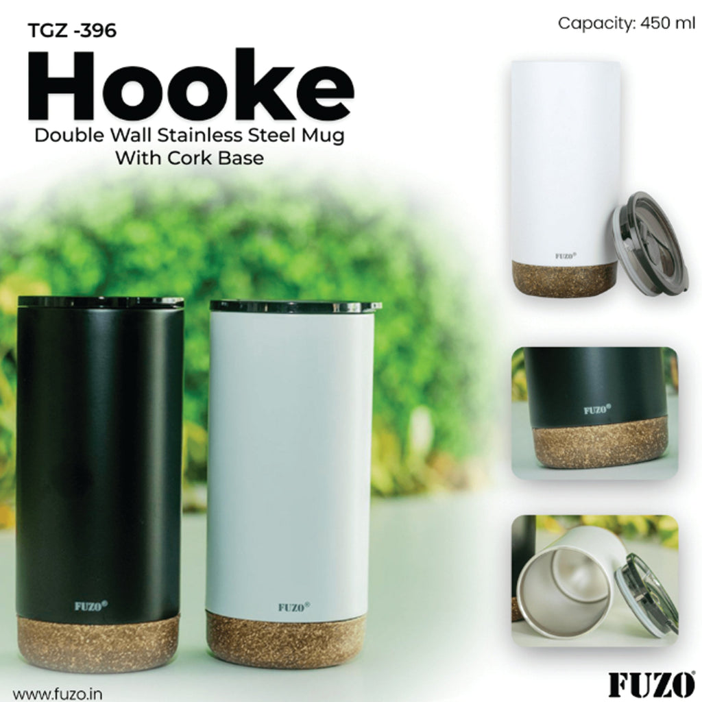 Hooke Double Wall Stainless Steel Mug with Cork Base - 450 ml - TGZ-396