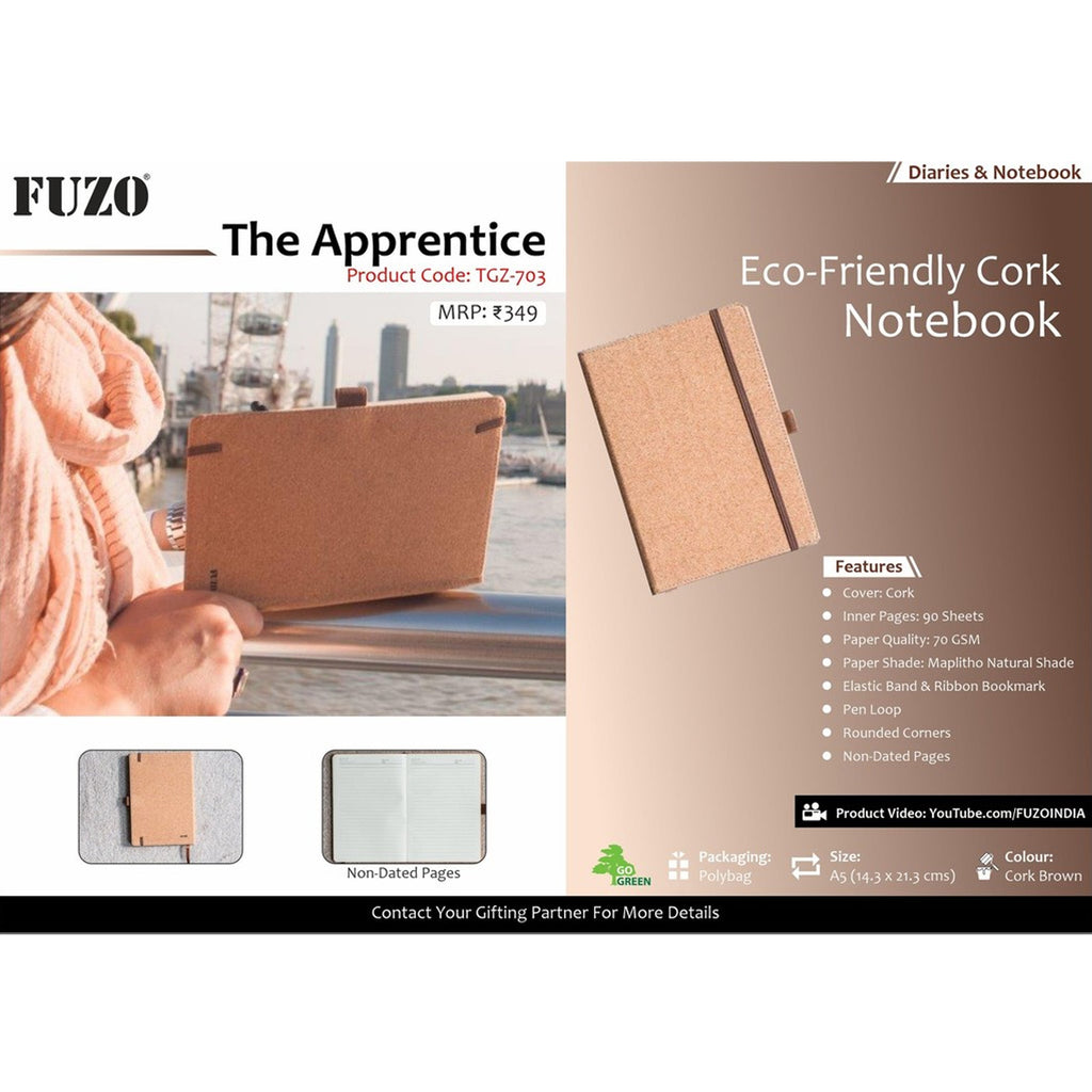 The Apprentice Eco-Friendly Cork Notebook - TGZ-703