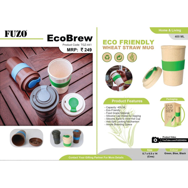 EcoBrew Eco Friendly Wheat Straw Mug 500 ml - TGZ-441