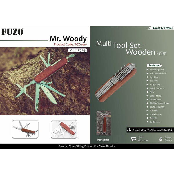 Mr.Woody Multi Tool Set Wooden Finish - TGZ-1410