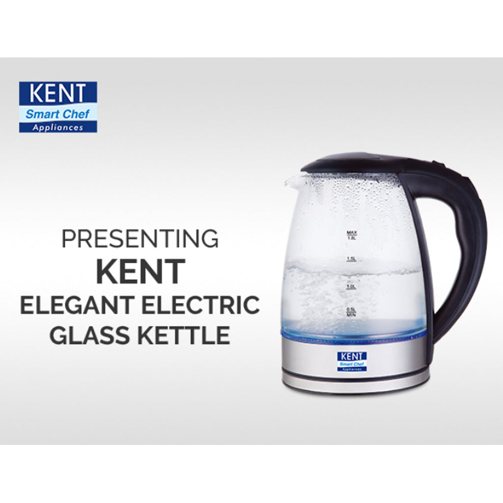 KENT Elegant Electric Glass Kettle - 1.8 ltr - 16052