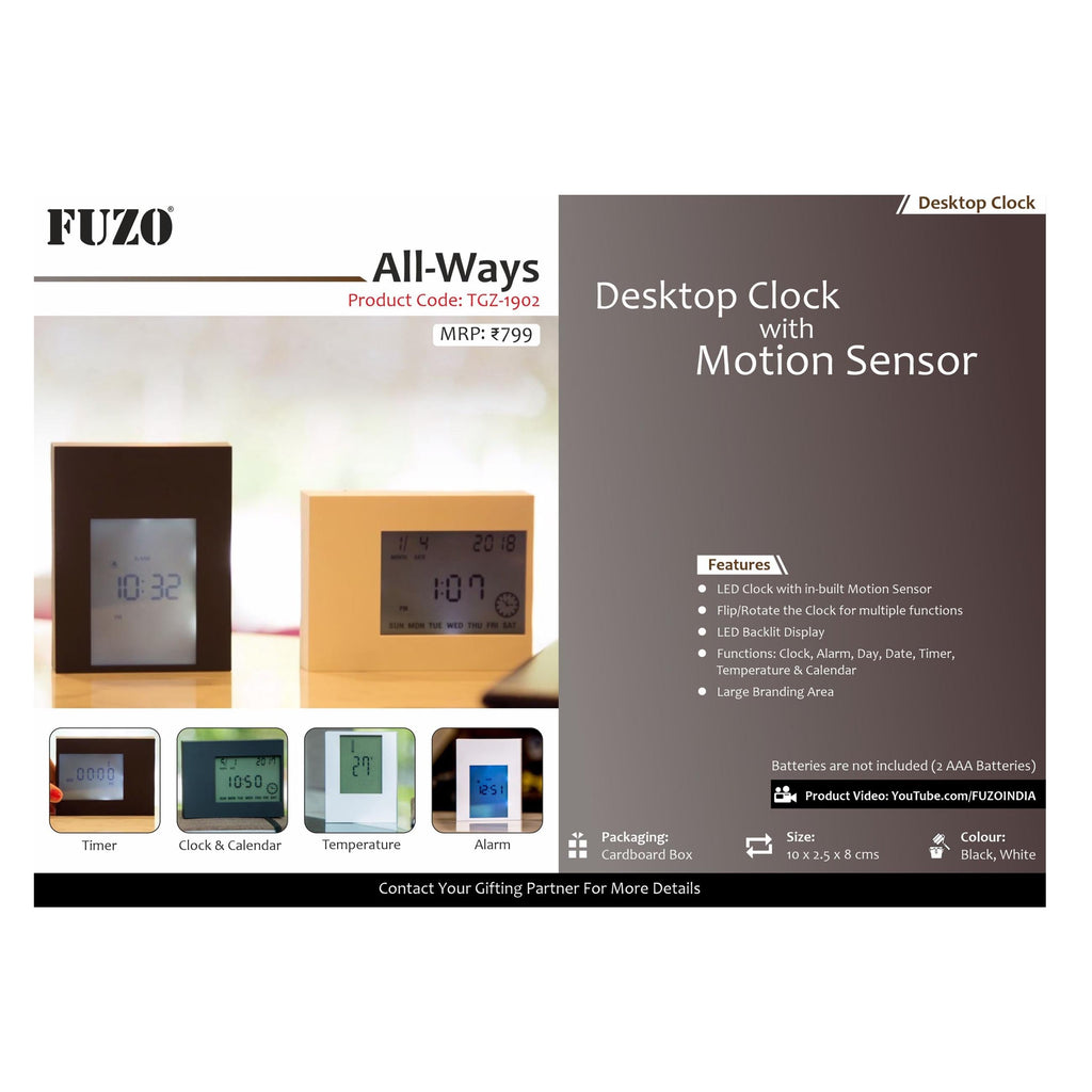 Fuzo Desktop Clck with Motion Sensor