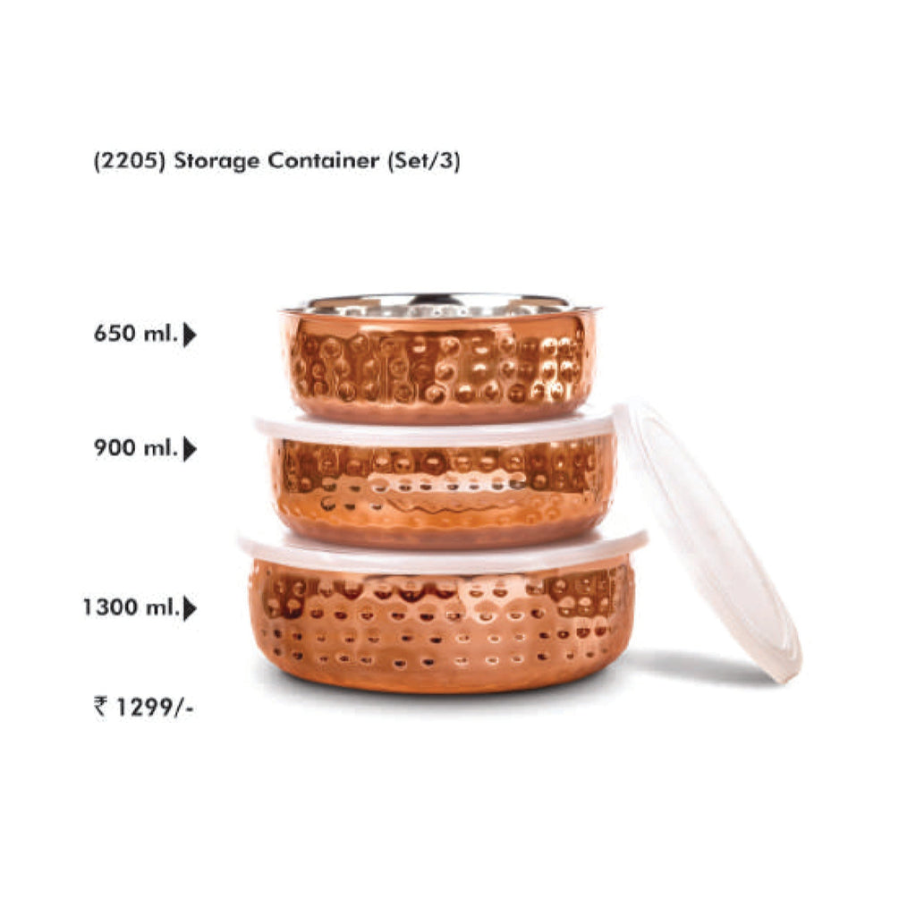 Signora Ware Copper Storage Container Set of 3 - 2205