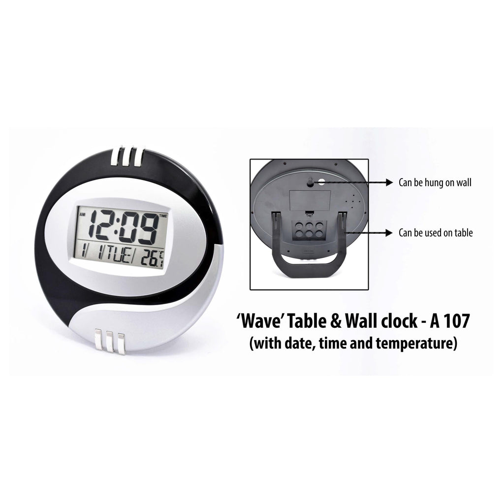 Wave Table Cum Wall Clock - A 107