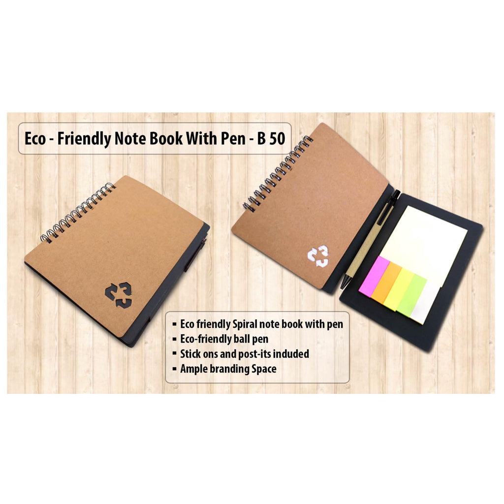 Eco Notebook with Pen and Sticky Pads - B 50
