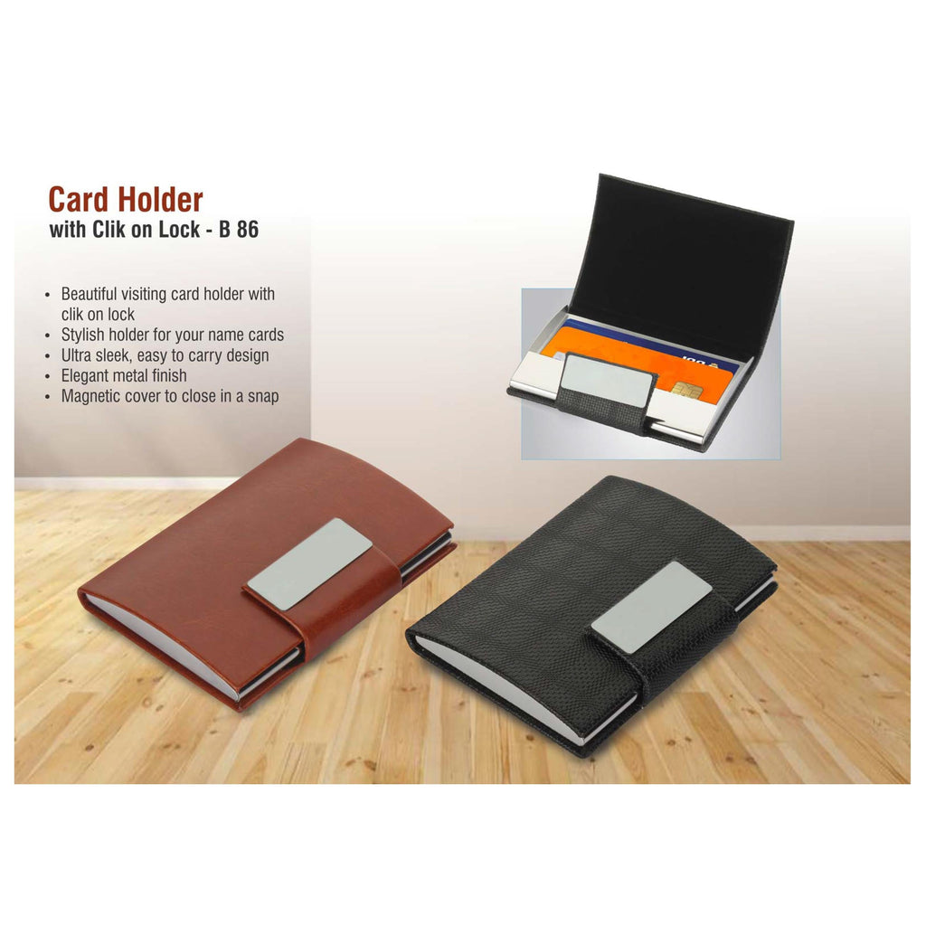 Card Holder With Click On Lock - B 86