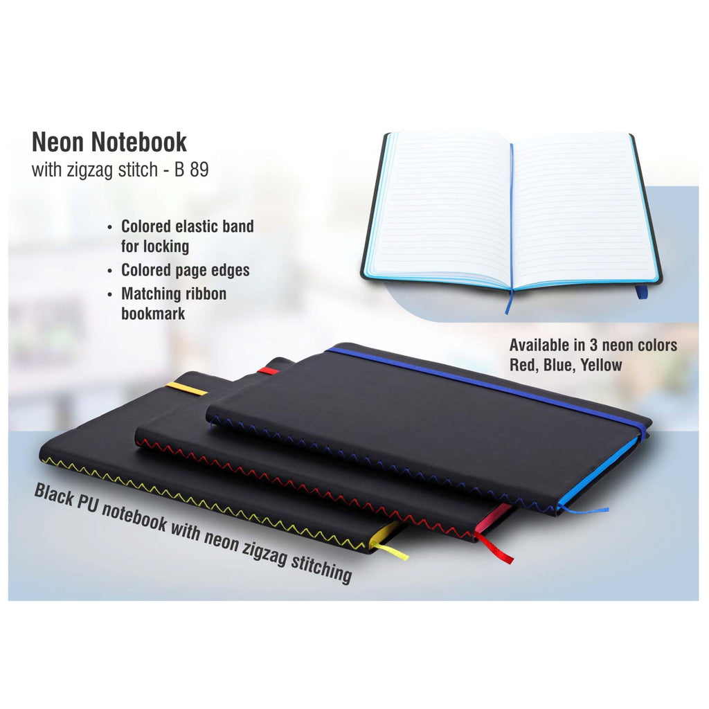 Neon Notebook With Zigzag Stitch - B 89