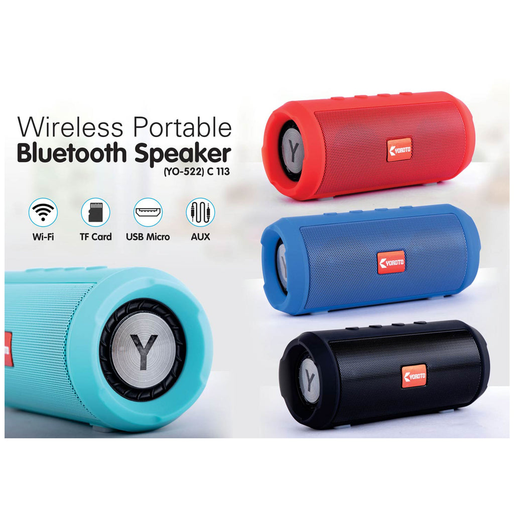 Mini Barrel extra bass Bluetooth speaker | with USB / TF card / FM (YO 522 - C 113