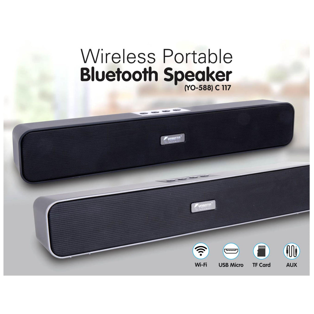 Bluetooth Sound Bar Speaker | With USB / TF Card / Aux / FM / Mic In (YO – 588) - C 117