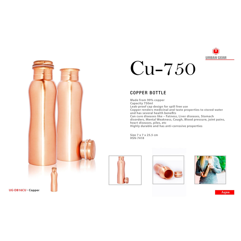 Cu-750 Copper Bottle - 750ml