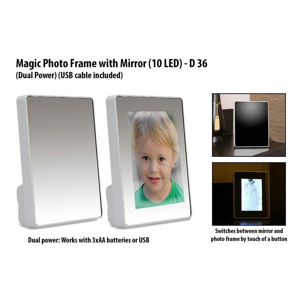 Magic Photo Frame With Mirror (10 LED) (Dual Power) (USB Cable Included) - D 36