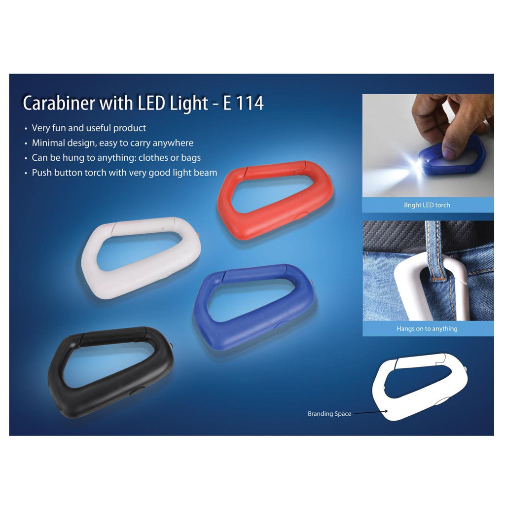 Carabiner With LED Light (With Battery) - E 114