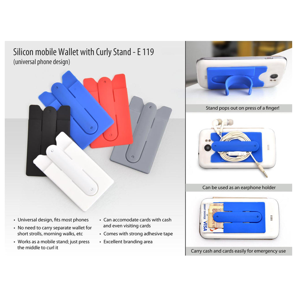 Silicon Mobile Wallet With Curly Stand - E 119