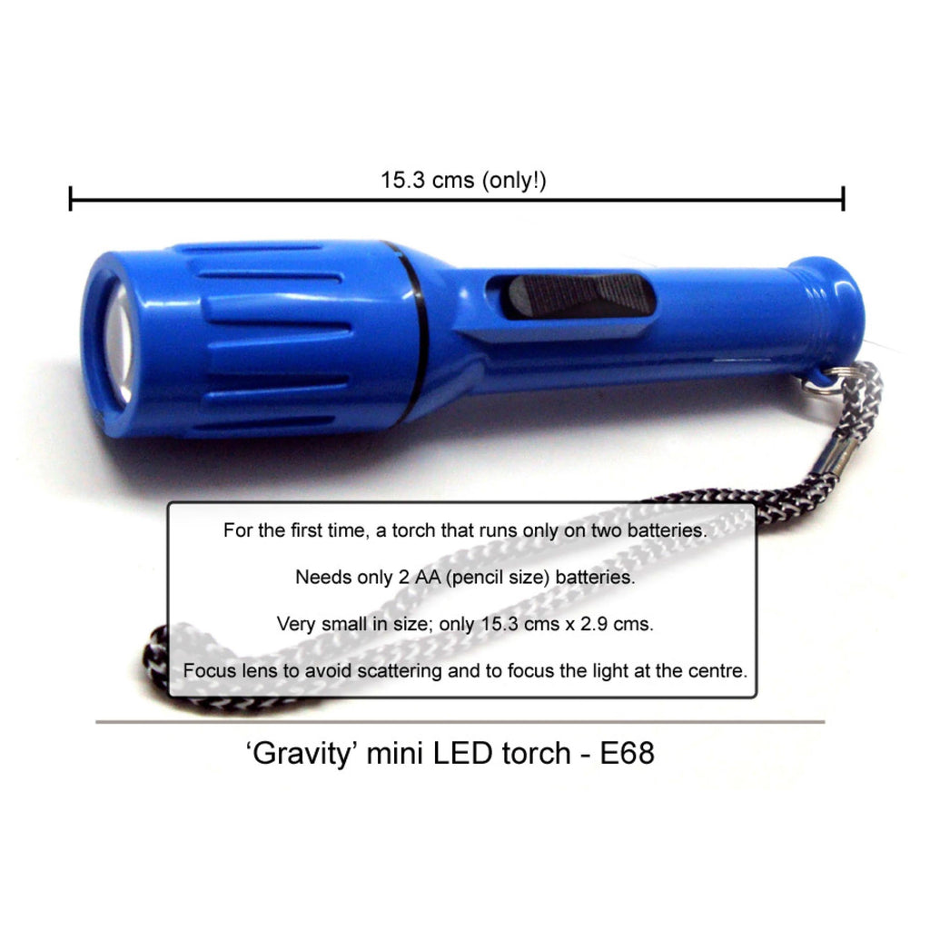 Gravity Mini LED Torch (Works On 2 AA Batteries) - E 68