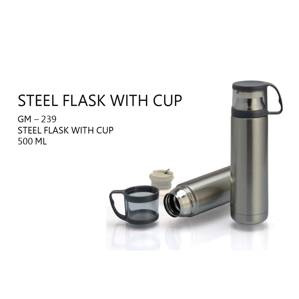 Steel Flask with Cup - 500ml - GM-239