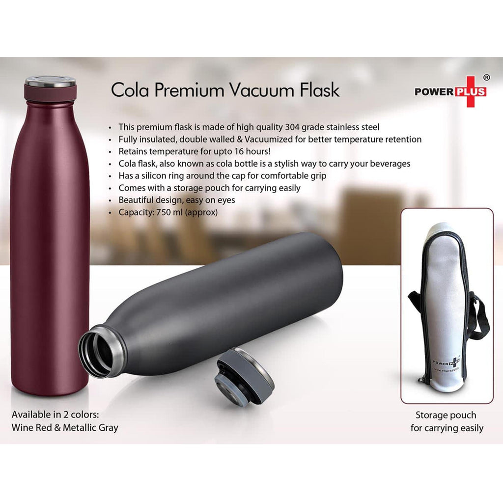 Cola Premium Vacuum Flask with Storage Pouch Included - 750 ml - H108