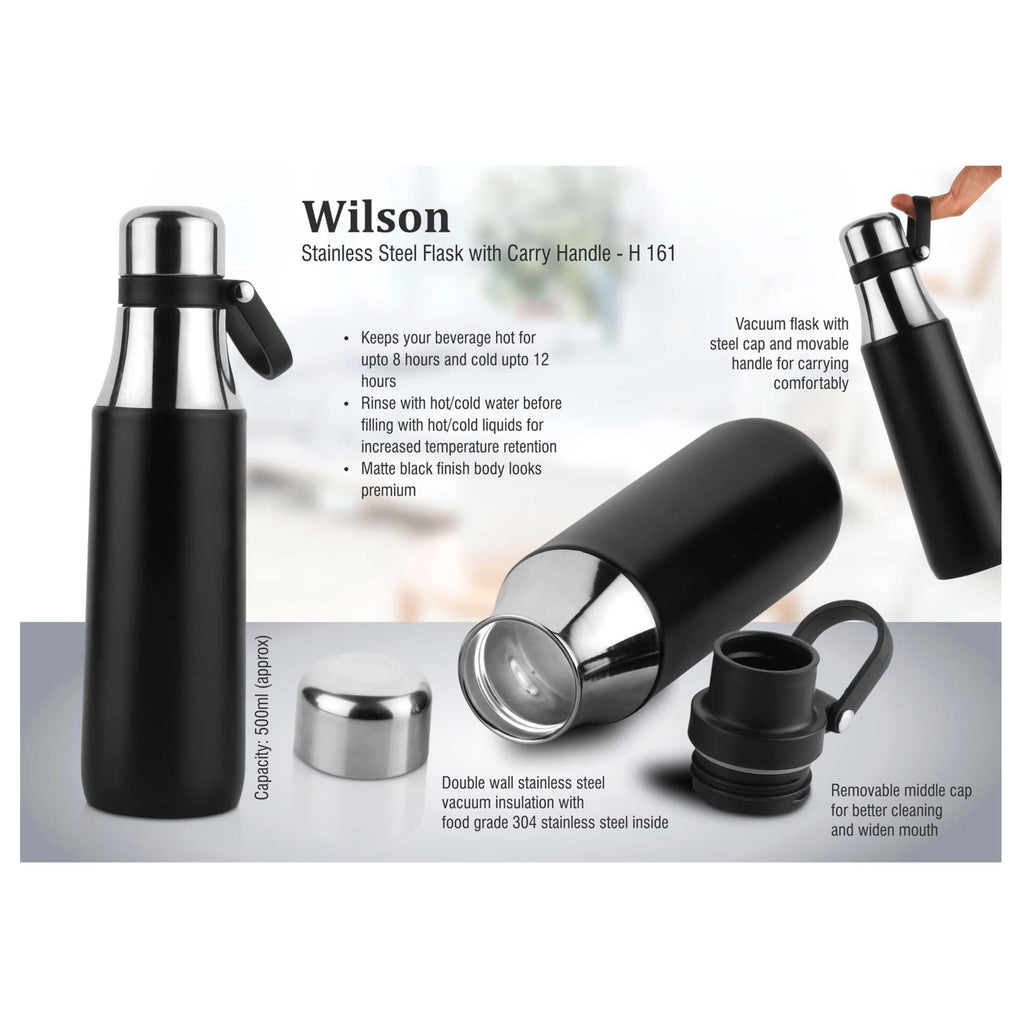 Wilson: Stainless Steel Flask With Carry Handle - 500 ml - H161