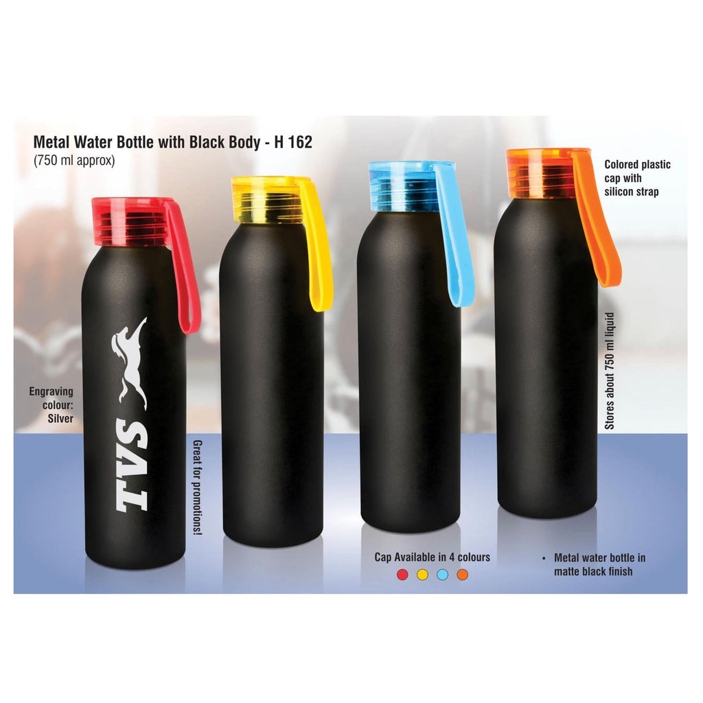 Metal Water Bottle With Black Body - 750 ml - H162