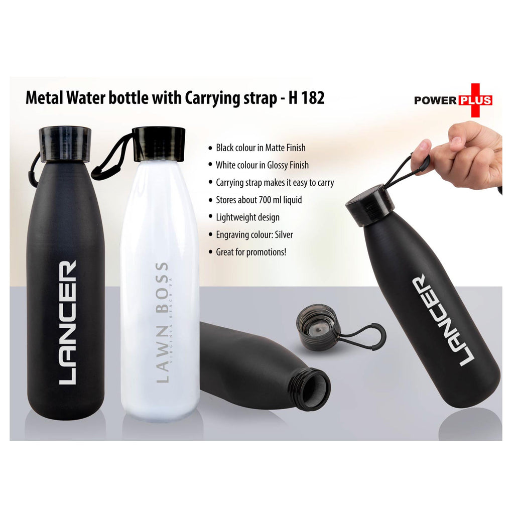 Metal Water Bottle With Carrying Strap  - 700 ml - H182